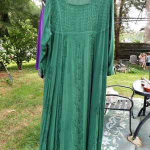 Emerald green boho maxi dress 2xl